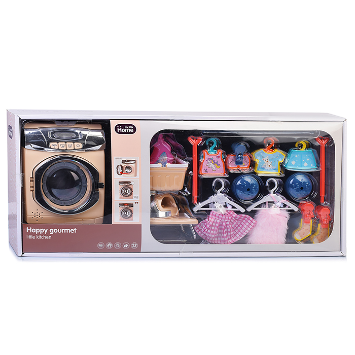 Фото к товару Бытовая техника A1001-5 "Стиральная машинка" на батарейках, в коробке Бытовая техника A1001-5 "Стиральная машинка" на батарейках, в коробке