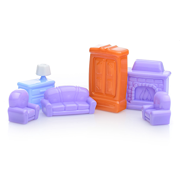 Фото к товару Набор мебели для кукол №5 (21 элемент в пакете) Набор мебели для кукол №5 (21 элемент в пакете)