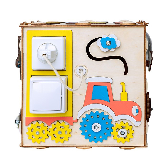 Фото к товару Бизиборд Кубик 24х24х24 Бизиборд Кубик 24х24х24