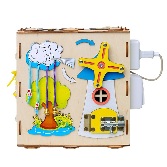 Фото к товару Бизиборд Кубик 24х24х24 Бизиборд Кубик 24х24х24