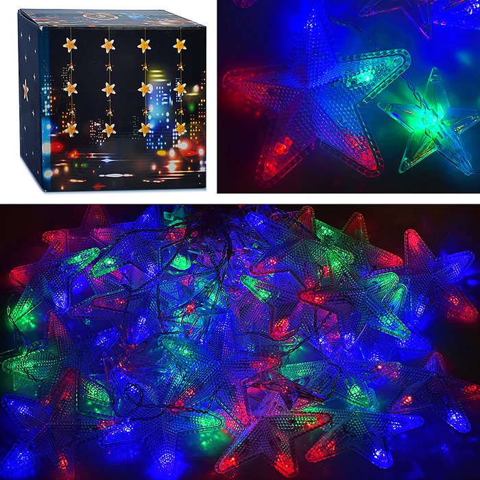 Электрогирлянда "Звезда" 2,4м, цветная Электрогирлянда "Звезда" 2,4м, цветная