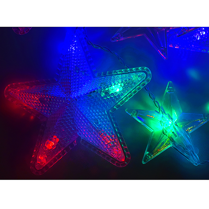 Фото к товару Электрогирлянда "Звезда" 2,4м, цветная Электрогирлянда "Звезда" 2,4м, цветная