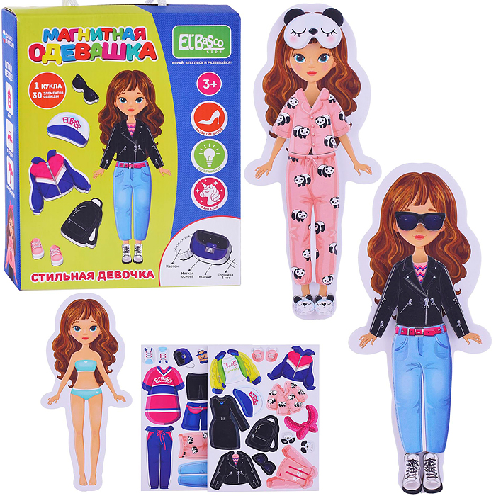 Магнитная игра-одевашка "Стильная девочка" Магнитная игра-одевашка "Стильная девочка"