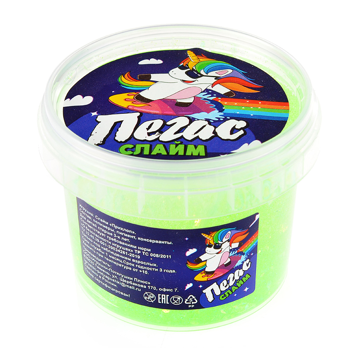 Слайм Пегас, 90 гр. неоновый зеленый Слайм Пегас, 90 гр. неоновый зеленый