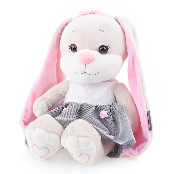 Фото к товару Зайка Jack&Lin в Сером Платье с Розовыми Вставками, 25 см Зайка Jack&Lin в Сером Платье с Розовыми Вставками, 25 см