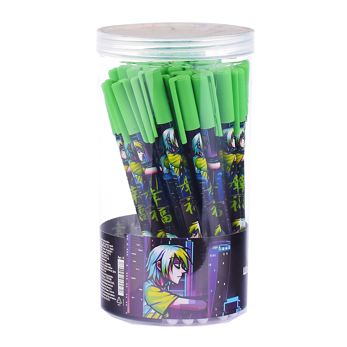 Фото к товару Ручка шариковая прорезиненная Аниме "Ночной город", цвет чернил синий, 0.7мм, в друме Ручка шариковая прорезиненная Аниме "Ночной город", цвет чернил синий, 0.7мм, в друме