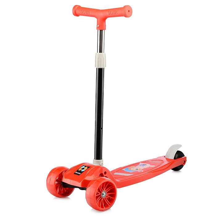 Самокат U066845Y 3-х кол., колеса световые PU, красный Самокат U066845Y 3-х кол., колеса световые PU, красный