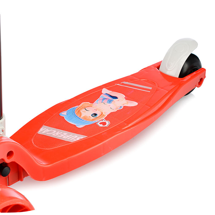 Фото к товару Самокат U066845Y 3-х кол., колеса световые PU, красный Самокат U066845Y 3-х кол., колеса световые PU, красный