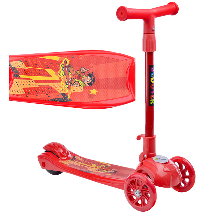 Самокат U038373Y 3-х кол., красный, светящиеся колёса, PVC, ABEC 7, в коробке