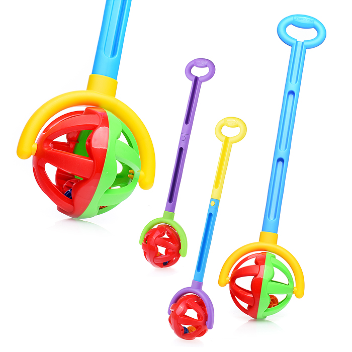 Каталка с ручкой "Шарик" (цвет в ассортименте) Каталка с ручкой "Шарик" (цвет в ассортименте)