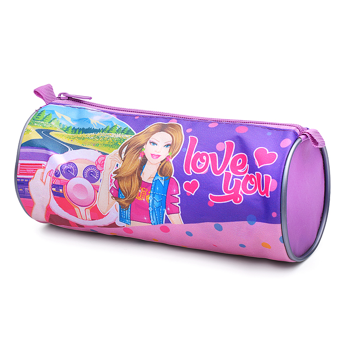 Пенал-тубус на молнии большой печать на ткани "Автоледи" Пенал-тубус на молнии большой печать на ткани "Автоледи"