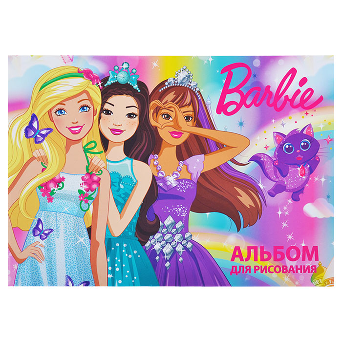 Альбом для рисования 24 л А4 "Барби" на скрепке, Альбом для рисования 24 л А4 "Барби" на скрепке,