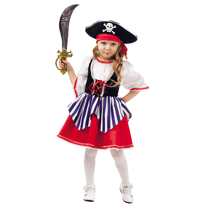Костюм "Пиратка Сейди" (платье, бандана, шляпа, сабля) размер 134-68 Костюм "Пиратка Сейди" (платье, бандана, шляпа, сабля) размер 134-68