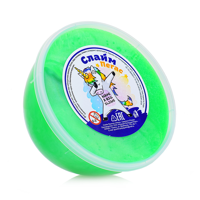 Слайм Пегас, 360 мл., перламутровый зеленый Слайм Пегас, 360 мл., перламутровый зеленый