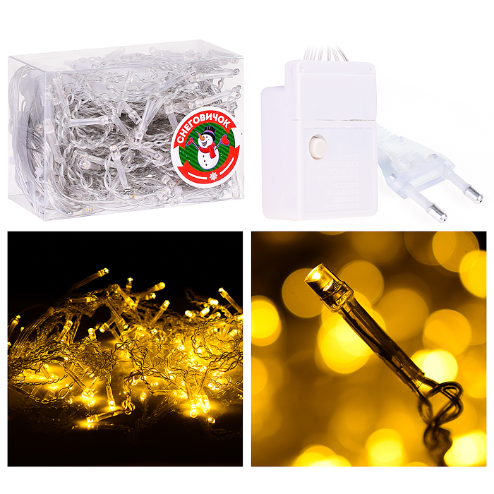 Электрогирлянда светодиодная 3 м, 96 ламп, теплый Электрогирлянда светодиодная 3 м, 96 ламп, теплый