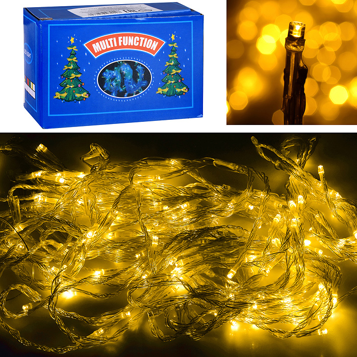 Электрогирлянда светодиодная Бахрома, 3*0,7м, 96 ламп, теплый