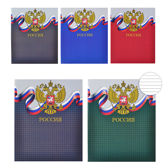 Тетрадь 96 л., клетка А5 "Тетрадь российского школьника"