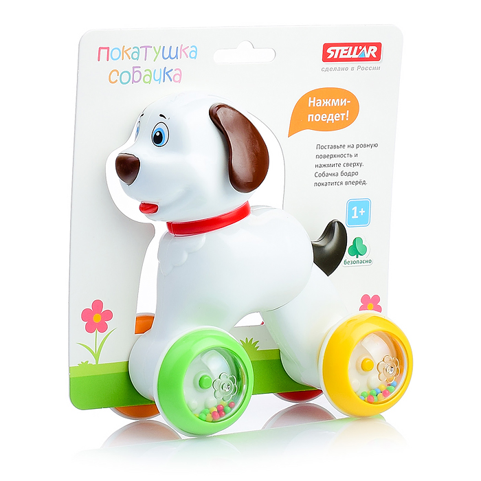 Фото к товару Игрушка-покатушка "Собачка" Игрушка-покатушка "Собачка"