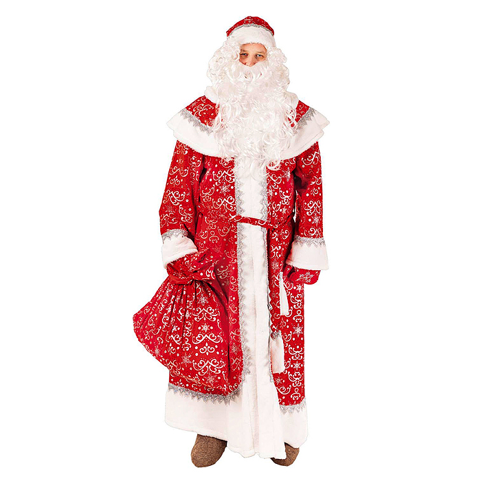 Костюм "Мороз Иванович"(шуба,шапка,борода,варежки, мешок, пояс)р.182-54-56 Костюм "Мороз Иванович"(шуба,шапка,борода,варежки, мешок, пояс)р.182-54-56