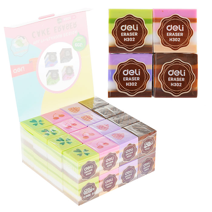 Ластик прямоугольный 35x35x35мм, ассорти, индивидуальная картонная упаковка Ластик прямоугольный 35x35x35мм, ассорти, индивидуальная картонная упаковка