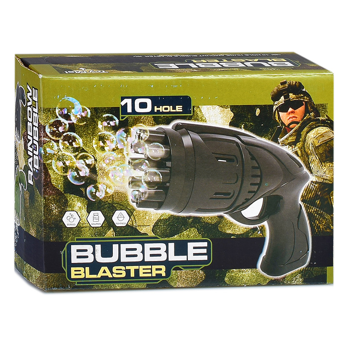 Бластер 3939-126C для мыльных пузырей (10 выстрелов) в коробке