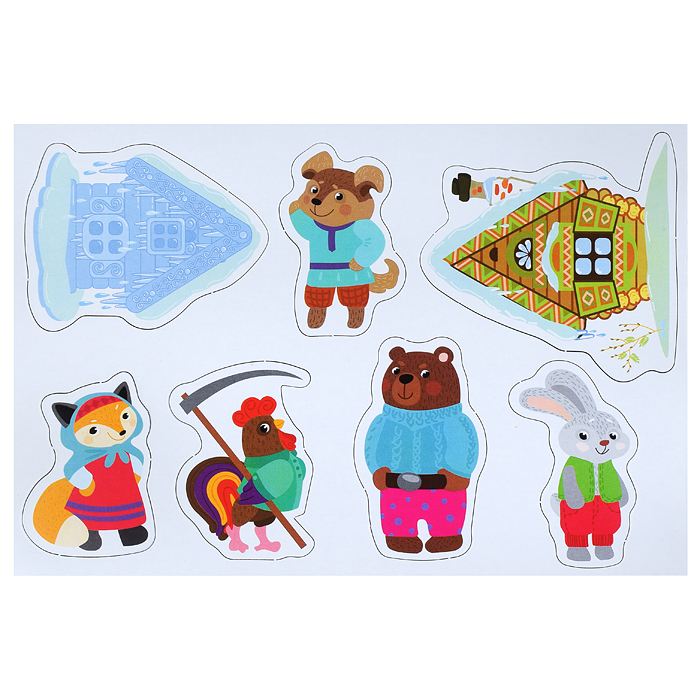 Магниты "Зайкина избушка" Серия Магнитные истории (европодвес, 6х10шт)