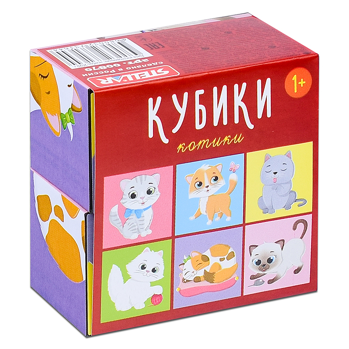 Кубики "Котики" 4-штучные Кубики "Котики" 4-штучные
