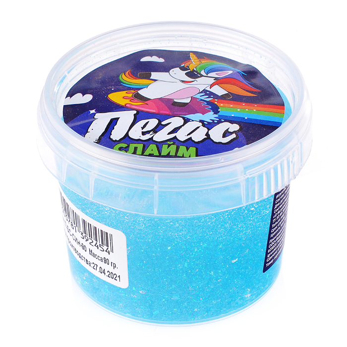 Слайм Пегас, 90 гр. битое стекло, синий Слайм Пегас, 90 гр. битое стекло, синий