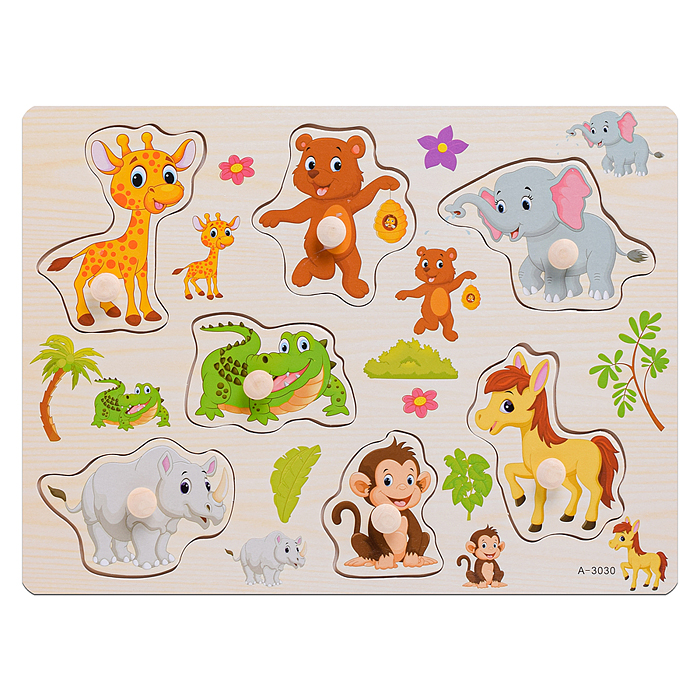 Пазл-вкладыш D0061 "Животный мир" Пазл-вкладыш D0061 "Животный мир"