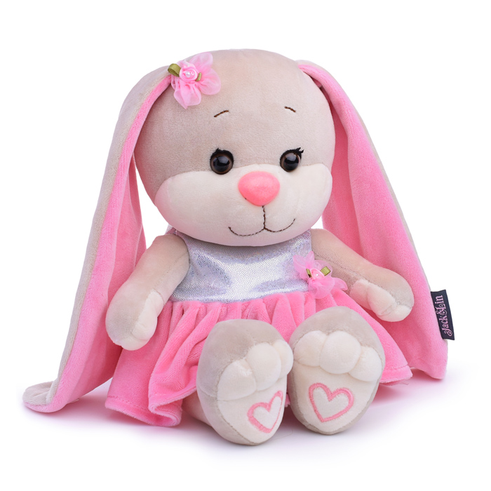 Зайка Лин в серебристо-розовом платье, 20 см, в коробке