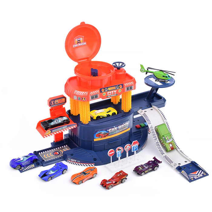 Фото к товару Парковка-Автомойка 660-S16 "Дорожные знаки" в коробке Парковка-Автомойка 660-S16 "Дорожные знаки" в коробке