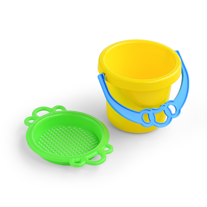 Песочный набор № 155 (ведро 0,8 л , сито,  совок 19 см, грабли 19см, лейка 0,4л)