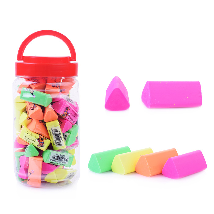 Ластик треугольный термопластичная резина , микс цвета, можно использовать как счетный материал Ластик треугольный термопластичная резина , микс цвета, можно использовать как счетный материал