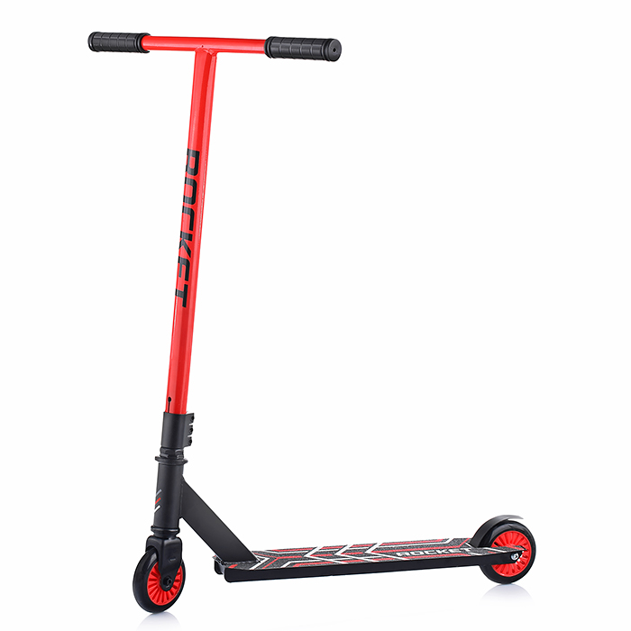 Фото к товару Самокат трюковый ROCKET,колеса PU/пластик 100 мм,ABEC 7, красный Самокат трюковый ROCKET,колеса PU/пластик 100 мм,ABEC 7, красный