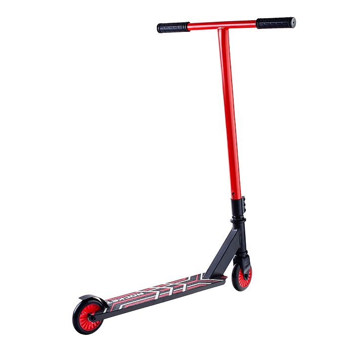 Фото к товару Самокат трюковый ROCKET,колеса PU/пластик 100 мм,ABEC 7, красный Самокат трюковый ROCKET,колеса PU/пластик 100 мм,ABEC 7, красный