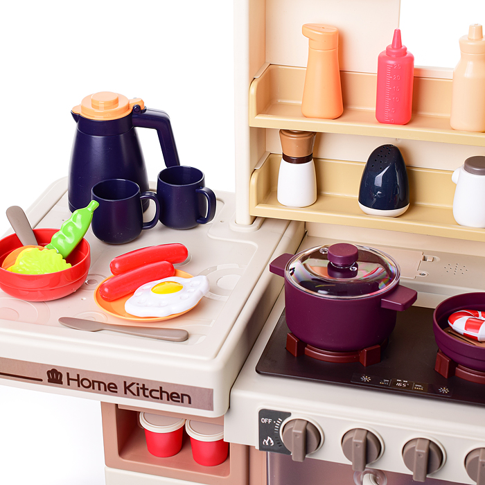 Игровой набор кухня 889-242 "Гурман" (свет, звук) 75 предметов, в коробке