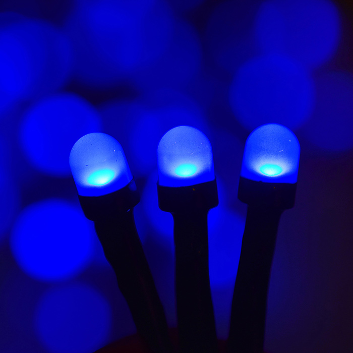 Фото к товару Электрогирлянда светодиодная 5 м, 50 ламп, синий Электрогирлянда светодиодная 5 м, 50 ламп, синий