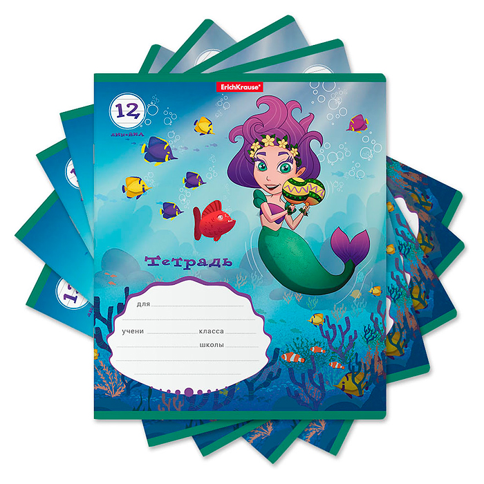 Тетрадь 12 л. линейка "Русалочка" Тетрадь 12 л. линейка "Русалочка"