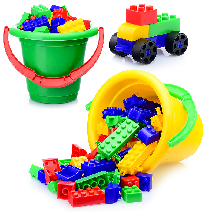 Конструктор "Радуга" в ведерке 90 дет. 