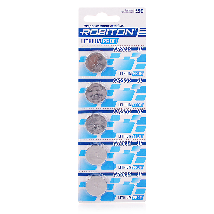 Батарейки литиевые ROBITON Profi R-CR2032-BL5 (5шт.) Батарейки литиевые ROBITON Profi R-CR2032-BL5 (5шт.)
