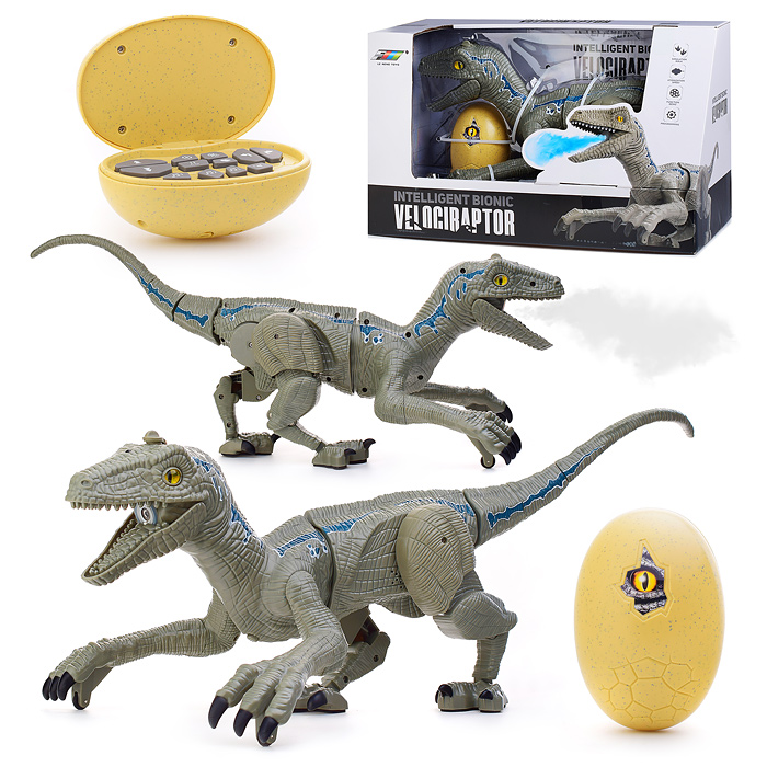 Динозавр K26/219-06313 "Велоцираптор" серый, р/у, 27MHz, в коробке Динозавр K26/219-06313 "Велоцираптор" серый, р/у, 27MHz, в коробке