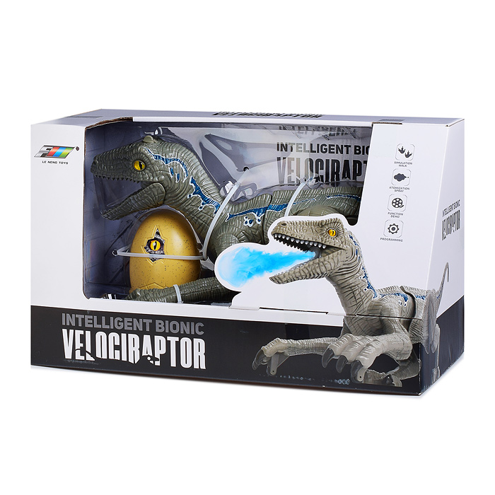 Фото к товару Динозавр K26/219-06313 "Велоцираптор" серый, р/у, 27MHz, в коробке Динозавр K26/219-06313 "Велоцираптор" серый, р/у, 27MHz, в коробке