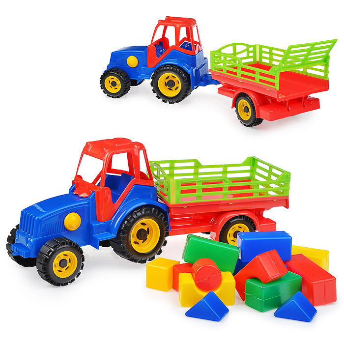 Трактор с прицепом, с конструктором 