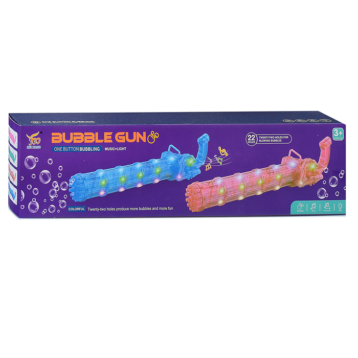 Фото к товару Пистолет 103A для мыльных пузырей (22 выстрела со звук. и свет. эффектом) в коробке Пистолет 103A для мыльных пузырей (22 выстрела со звук. и свет. эффектом) в коробке