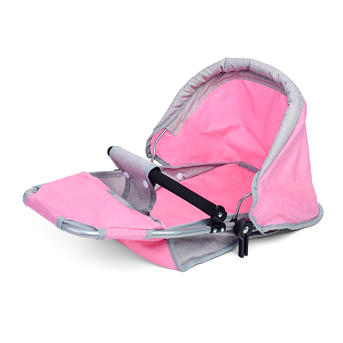 Фото к товару Коляска-трансформер для кукол 9662 металлическая, регулируемая ручка, с корзиной, цвет серо-розовый Коляска-трансформер для кукол 9662 металлическая, регулируемая ручка, с корзиной, цвет серо-розовый