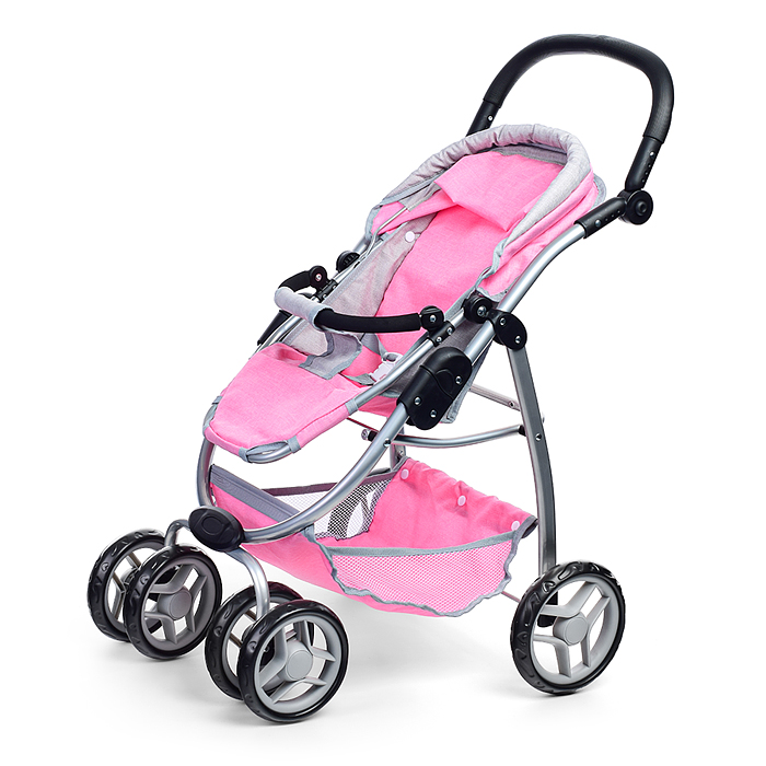 Фото к товару Коляска-трансформер для кукол 9662 металлическая, регулируемая ручка, с корзиной, цвет серо-розовый Коляска-трансформер для кукол 9662 металлическая, регулируемая ручка, с корзиной, цвет серо-розовый