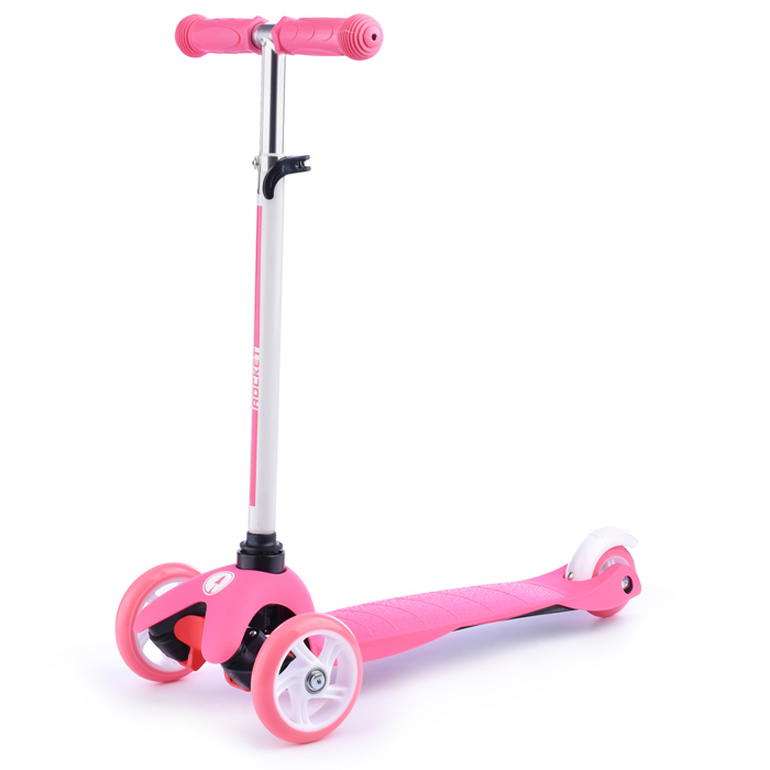 Фото к товару Самокат трёхколёсный ROCKET колёса PU, цвет розовый Самокат трёхколёсный ROCKET колёса PU, цвет розовый