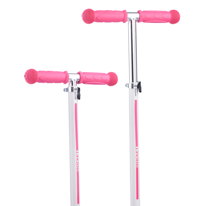Фото к товару Самокат трёхколёсный ROCKET колёса PU, цвет розовый Самокат трёхколёсный ROCKET колёса PU, цвет розовый