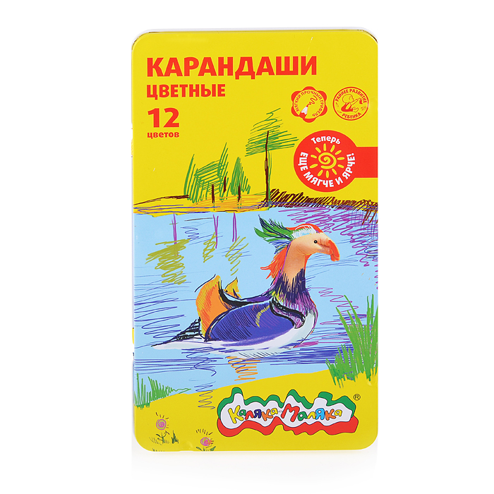 Фото к товару Карандаши цветные 12 цв. шестигранные метал. пенал. Карандаши цветные 12 цв. шестигранные метал. пенал.