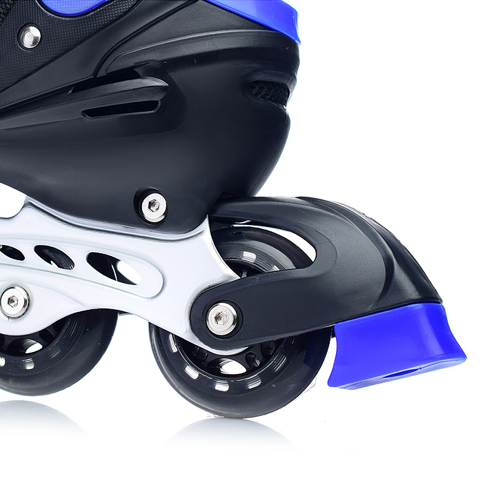 Фото к товару Роликовые коньки U001753Y раздвижные, PU колёса, размер L, черно-синие, в сумке Роликовые коньки U001753Y раздвижные, PU колёса, размер L, черно-синие, в сумке